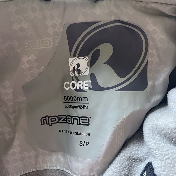 RIPZONE Snow Jacket Youth Small Grey Striped Core 5000MM FLEECE Lined Hooded Ski - Picture 8 of 16